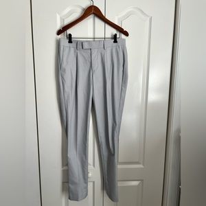 NOAK Mens Grey Dress Slacks W32 L32R LIKE NEW. Back button pockets Side pockets